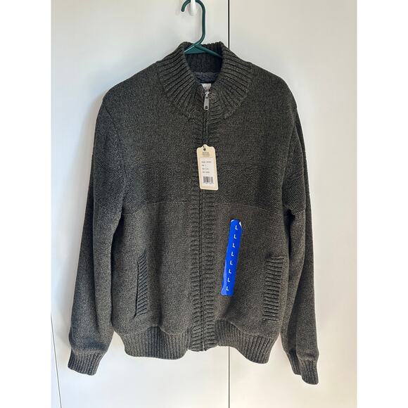 Men's Fleece Knit Sweater Jacket Size Large Green Boston TRaders NEW Outdoor - Picture 6 of 7